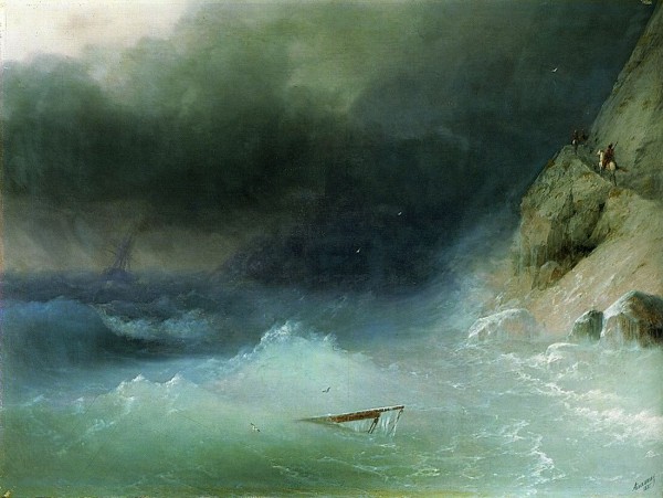 The Tempest near rocks by Ivan Aivazovsky